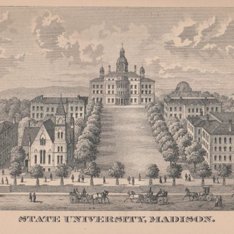 The first class of the University of Wisconsin-Madison met in a Madison school building