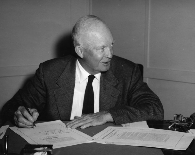 President Dwight Eisenhower signed the National Aeronautics and Space Act