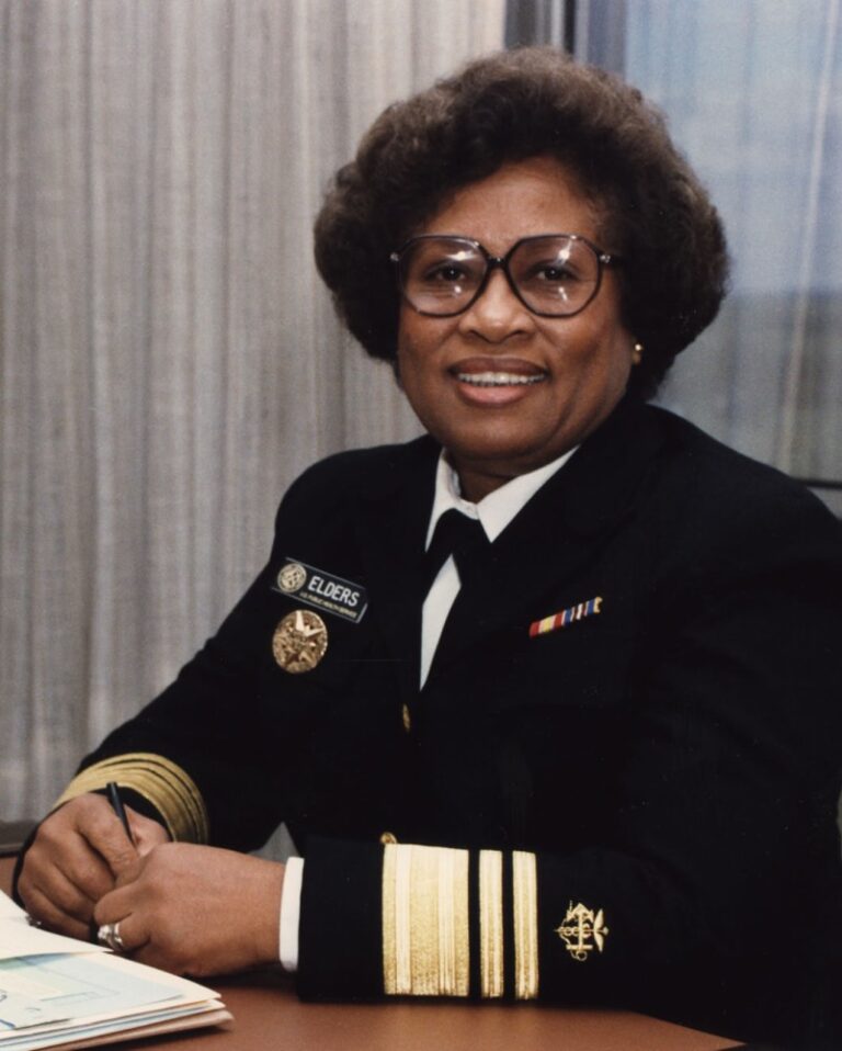 Joycelyn Elders, an American pediatrician and the first African American, was confirmed as Surgeon General