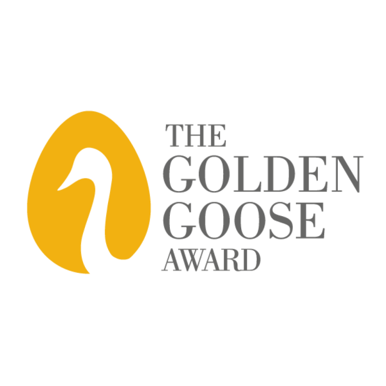 Thomas Brock and Hudson Freeze receive the Golden Goose Award