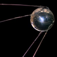 The Soviet Union launches Sputnik I, the first satellite